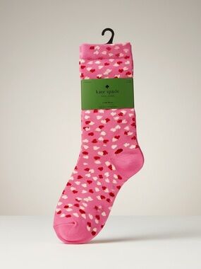 kate spade Pink Heart Dot Crew Socks